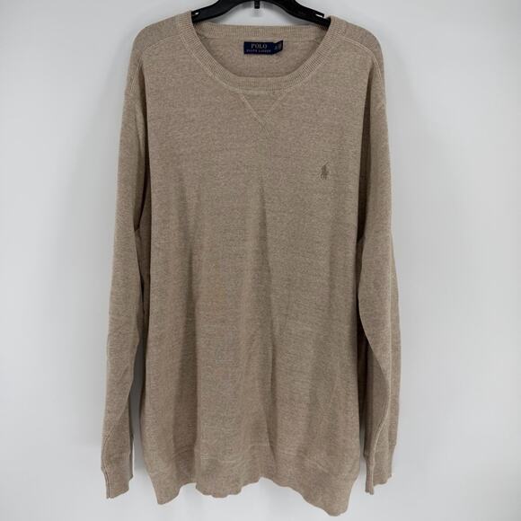Ralph Lauren Other - POLO Ralph Lauren Crewneck Cotton Sweater Beige Mens Size 3LT Casual Preppy
